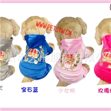 2012天鹅绒新印花宠物衣服/狗狗四腿运动装/广州直销宠物衣