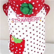 供应超可爱草莓外套宠物衣服日本新款改良版狗衣服(图)