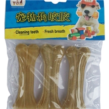 批发狗咬胶三支装皮压骨3.5寸宠物食品宠物磨牙骨打结骨