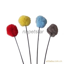 【特别推荐】供应兔毛球逗猫棒50cm多色混装（图）