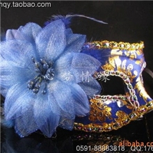 批发面具舞会面具半脸面具平头包布面具精美侧花面具