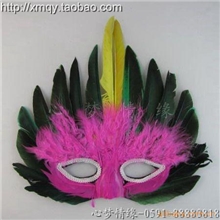 混批供应羽毛面具大号羽毛面具
