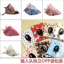 猿人头opp包装加厚100%纯棉三角巾婴儿口水巾头巾宝宝吸汗巾