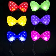 新款闪光发卡发光蝴蝶结发夹米妮米奇头箍演唱会圣诞新年派对