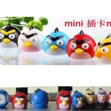 厂家直销愤怒小鸟插卡MP3无屏插卡mp3可定做LOGO礼品MP3