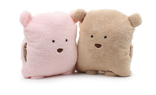 小熊暖手捂方熊卡通暖手枕暖手宝暖手枕头趴睡枕暖手捂小号