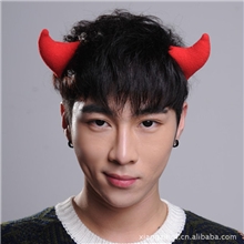 红色恶魔发卡牛角耳朵发夹cos造型头饰卡创意礼物礼品兔耳朵