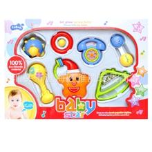 超实惠婴儿摇铃盒装七件套带音乐摇铃系列批发量大从优