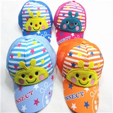 MY871批发供应儿童网帽字母卡通帽宝宝折沿帽卡通头帽子