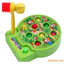 益智塑胶玩具儿童游戏打地鼠音乐电动敲击玩具头不掉68981
