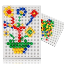 蘑菇钉插珠拼图玩具智力拼插珠平面拼图塑料玩具积木29711