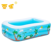 夏乐110*85*30CM方形宝宝充气游泳池儿童澡盆多层水池戏水池