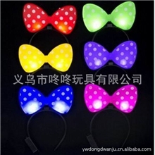 新款发光蝴蝶结发夹米妮头箍闪光发卡演唱会圣诞派对用品批发