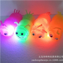 创意七彩闪光卡通毛毛球连体虫闪光毛毛球发泄玩具毛毛球批发