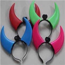 发光牛角闪光牛角荧光牛角发箍牛角灯发光牛角头箍（混装色）