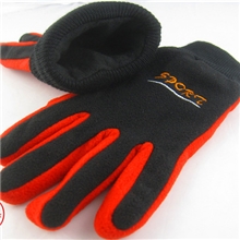 秋冬男女款双层双色罗口户外登山骑车防风骑车摇粒绒休闲手套批发