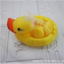 小黄鸭可爱BB叫母子洗澡鸭网袋鸭母子鸭洗澡玩具叫叫鸭搪塑鸭子