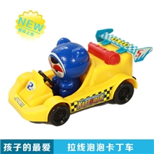 批发供应卡通拉线跑跑车益智跑跑卡丁车益智拉线玩具跑跑卡卡
