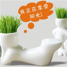 草头娃娃批发快乐小白人草头娃娃青草种植厂家直销DIY工艺品
