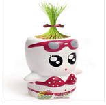 批发草头娃娃桌面青草种植小白人青草种植淘气妞草头娃娃