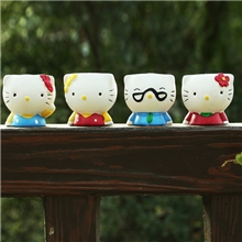 厂家直销创意KITYT猫青草娃娃微型盆栽情侣礼品草头娃娃批发