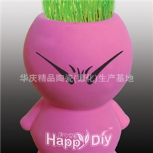 桌面减压盆景/微型盆栽/情侣礼品/DIY青草娃娃/卡通人