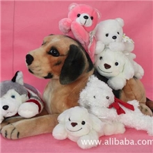 外贸毛绒玩具情人节礼品布娃娃儿童面料毛线手工公仔布艺填充狗