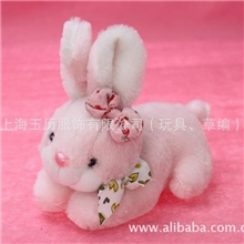 外贸毛绒玩具情人卡通礼品布娃娃儿童面料毛线手工公仔布艺填充兔