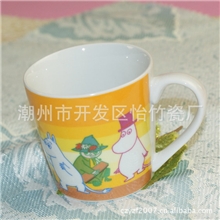 日式小杯陶瓷杯马克杯杯卡通图案姆明图布丁杯不挑花面