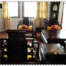 【志敏】大叶紫檀沙发十一件套书卷椅沙发紫檀木书卷椅客厅