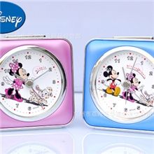 正品迪士尼闹钟米奇米妮可爱小闹钟静音创意夜灯闹钟F0121A