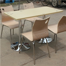 厂家直销肯德基餐桌食堂餐台快餐曲木桌椅餐厅台桌椅批发