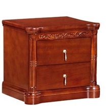 海棠木床头柜橡木酒店中式床头柜二抽屉文件地柜303#