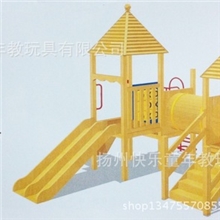 户外木制防腐玩具、幼儿园组合滑梯、小区游乐设备