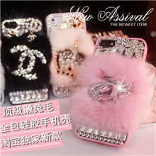 獭兔毛苹果iphone4S手机壳硅胶苹果iphone55S手机壳套女水钻