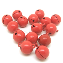 厂家生产DIY铃铛小饰品配件电泳纯正中国红一字圆形铜铃铛【图】