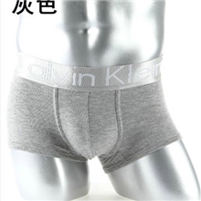 纯棉CK男士平角内裤厂家直销批发钢带银边男式内裤灰色