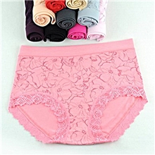 娅蒂蓝黛大码高腰女士竹纤维蕾丝内裤特价女式三角内裤2586