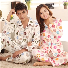 韩国情侣睡衣春秋夏季长袖纯棉居家服女男士睡衣套装加大码家居服