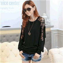 2013秋装新品女士打底衫韩版长袖蕾丝拼接t恤批发正品t恤打底衫