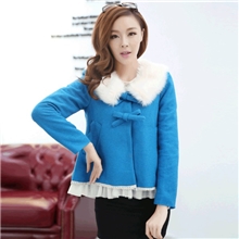 2013女装冬季新款韩版毛毛翻领羊毛呢短款外套呢子女式外套