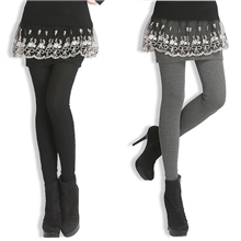 2013秋冬季新款韩版时尚加厚保暖纯色加绒七分打底裤批发