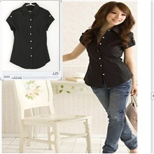 断码清仓2013韩国女装新款女式短袖衬衫淑女必备修身显瘦百搭