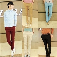 男装新款韩版潮男裤子小脚长裤修身哈伦裤纯棉男士休闲裤5色