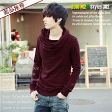 韩版男卫衣时尚套头修身卫衣男士堆领休闲卫衣堆堆领卫衣男