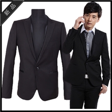 CHANSAM香港5CM版一粒扣男士韩版修身西服外套男士必备单西