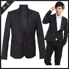 西服工厂原单韩版修身一扣无开叉小西服外套5CM同款休闲西服