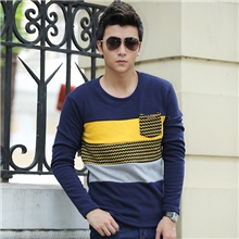 新款加厚纯棉t恤男士t恤韩版男长袖t恤衫男装批发免费加盟