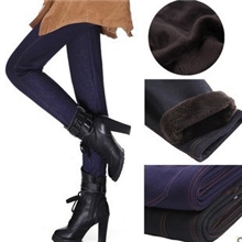 2013秋冬季加厚打底裤大码女裤仿牛仔加绒全棉保暖打底裤厂家批发