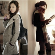 2013秋冬女装欧美新款呢子大衣中长款风衣女毛呢女外套一件代发
